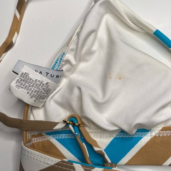 Trina Turk Blue Tan Geometric Bikini Top - Picture 8 of 8